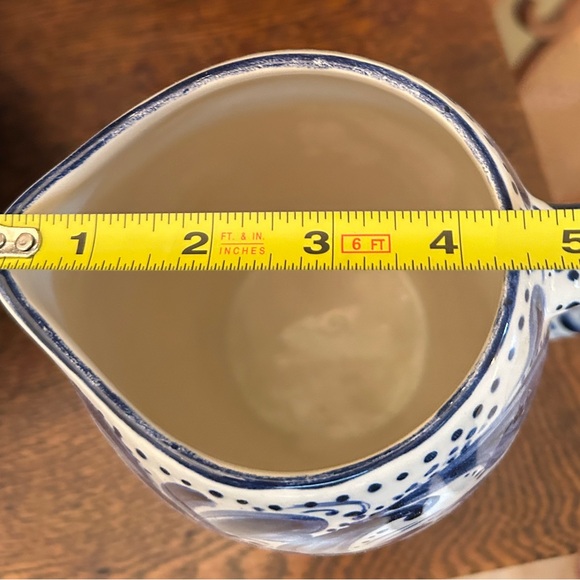 TUROV One-of-a-Kind Hand Painted Ceramic Pitcher Delft Blue. - Picture 4 of 9